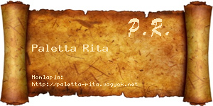Paletta Rita névjegykártya