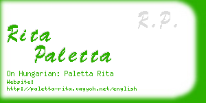 rita paletta business card